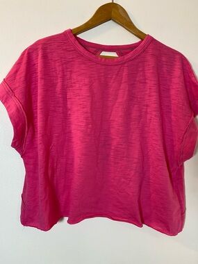 Short Sleeve Boxy Tee - Hot Pink